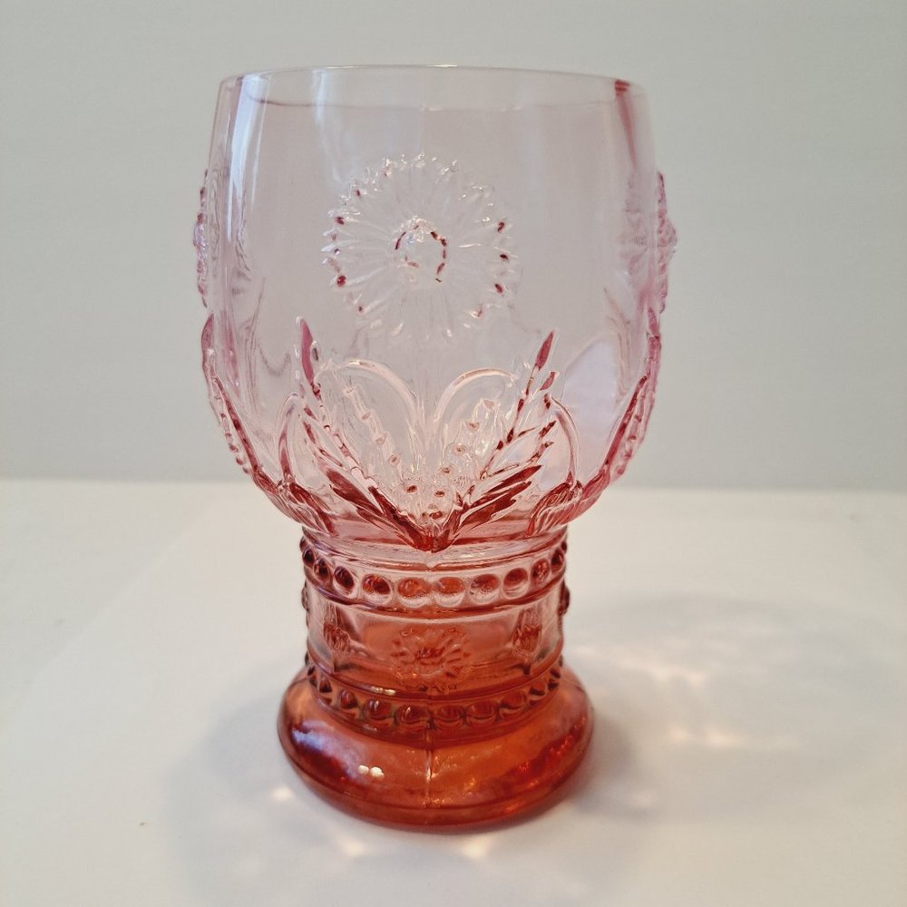 Set of Two Anthropologie Retired HELIANTHUS Pink Water GOBLET Great Condition - Picture 6 of 10